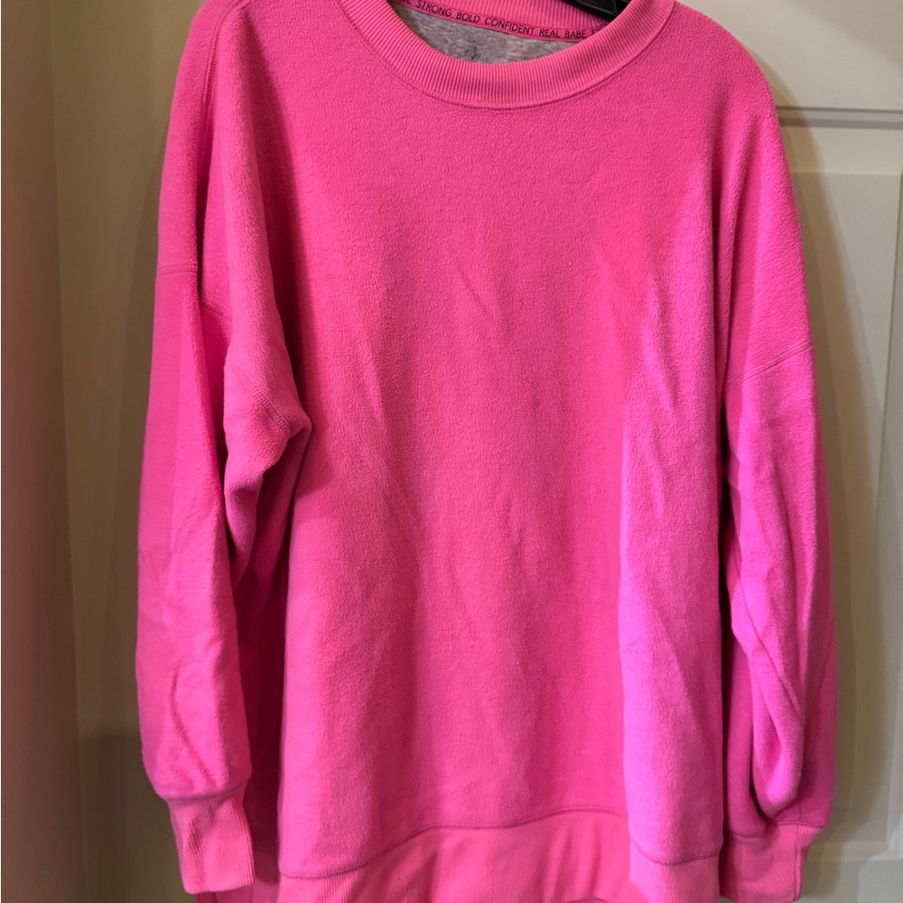Athleta forever fleece Women's Fushia Pink Sweatshirt Large